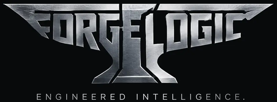 ForgeLogic anvil logo. Engineered Intelligence.